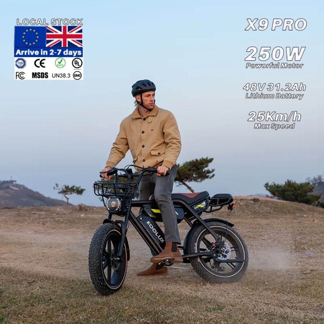 KOOLUX X9 Pro Electric Bike – 750W  🔋 48V 31.2Ah Lithium Battery – Up to 100-180KM range per charge