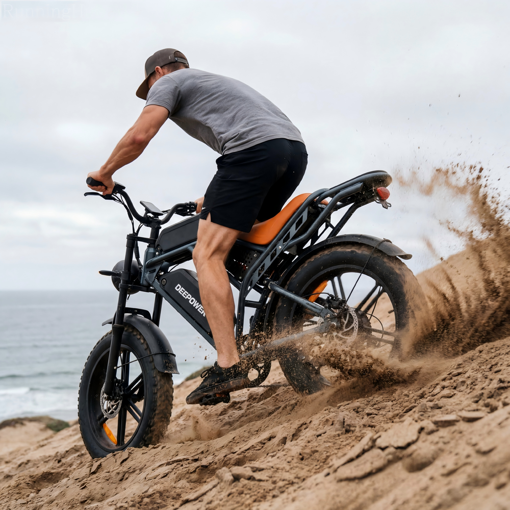 DEEPOWER QS7 1500W Fat Tire Electric Bike – 48V 60Ah Ultra Long Range E-Bike (Up to 200KM Range)
