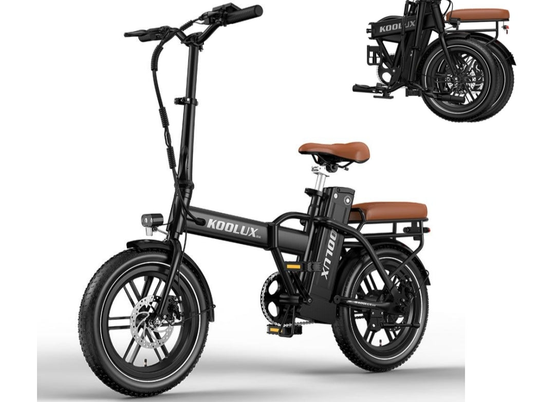 KOOLUX 16" Folding Electric Bike 350W | 36V 13Ah Battery | Up to 65km Range | APP Display | 25km/hShort