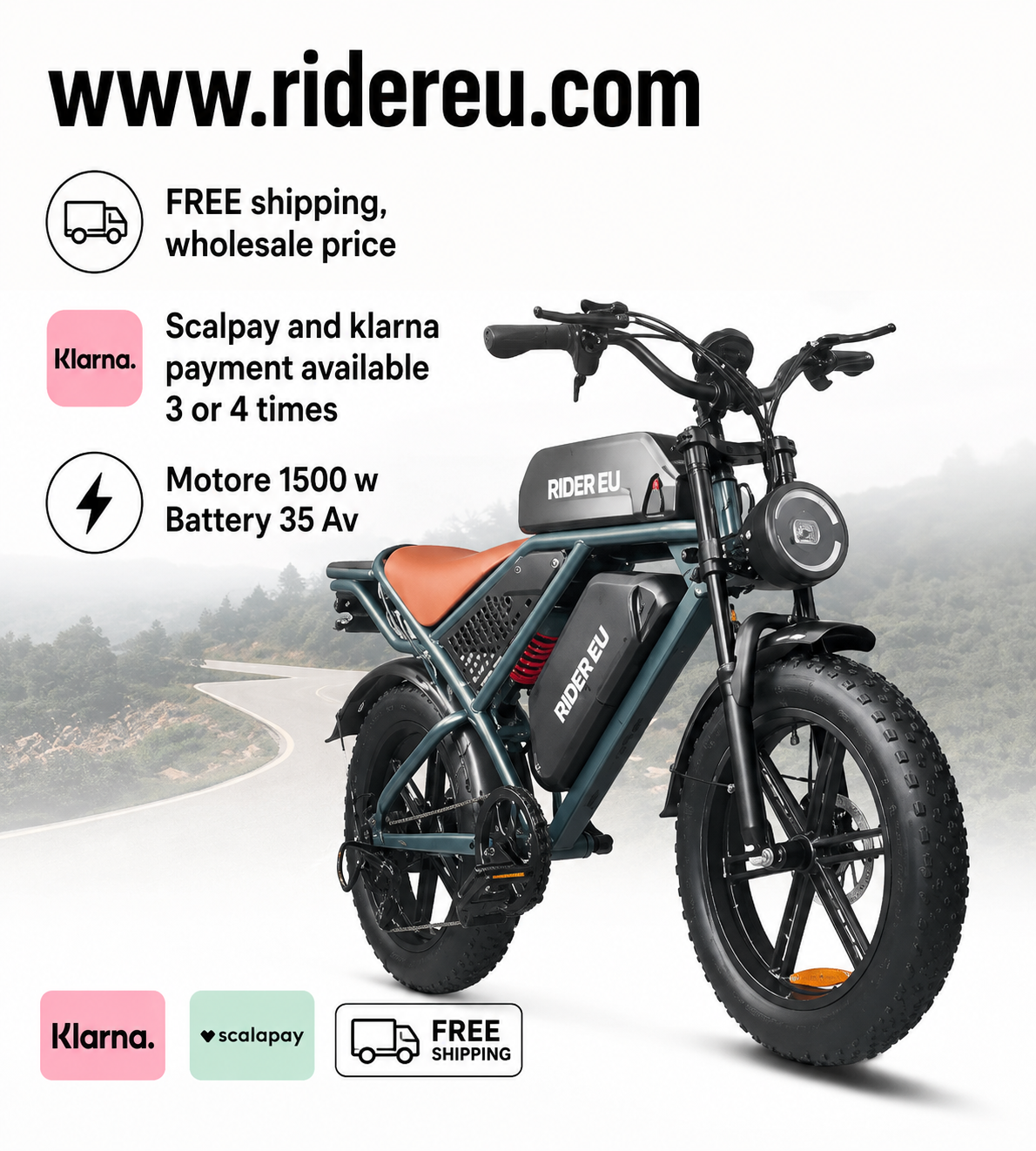 DEEPOWER QS7 1500W Fat Tire Electric Bike – 48V 35Ah High Performance